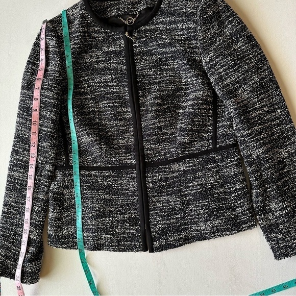 Y2K Donna Karan Womens 8 fitted minimalist jacket black boucle knit - Picture 6 of 12